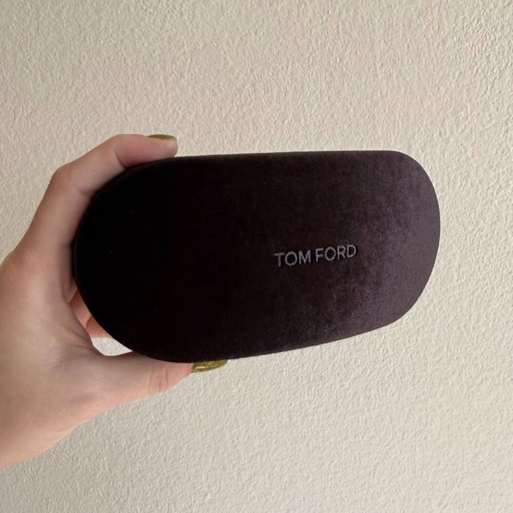 Tom Ford Brown Velvet & Suede Hard-Shell Designer Sunglasses Storage Case